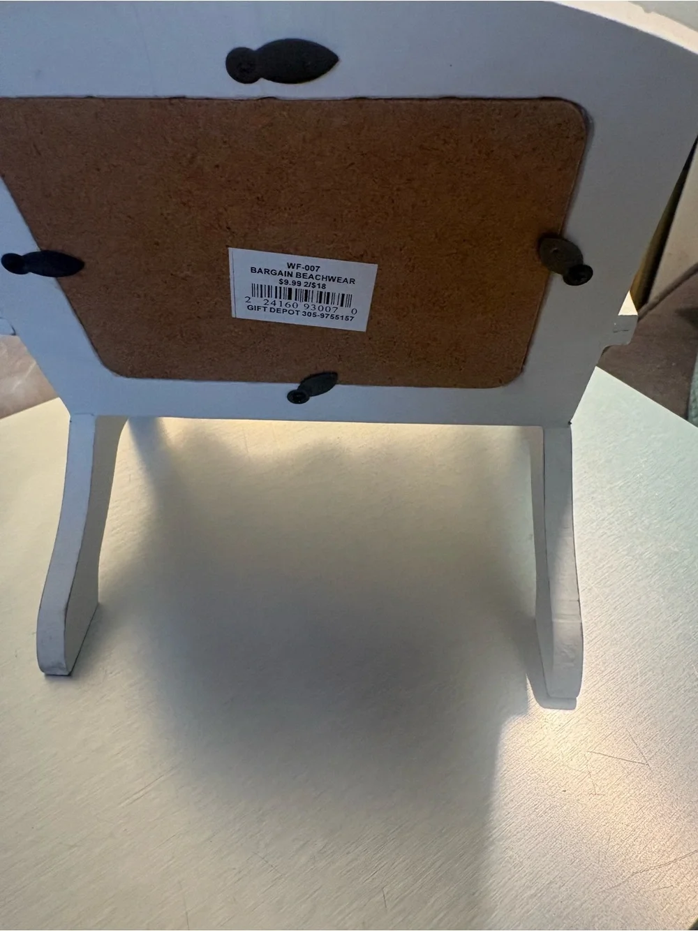 Myrtle Beach Coastal Photo Frame Bench - White